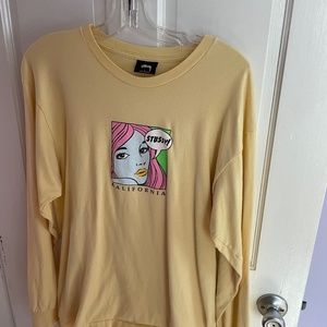 yellow stussy long sleeve large